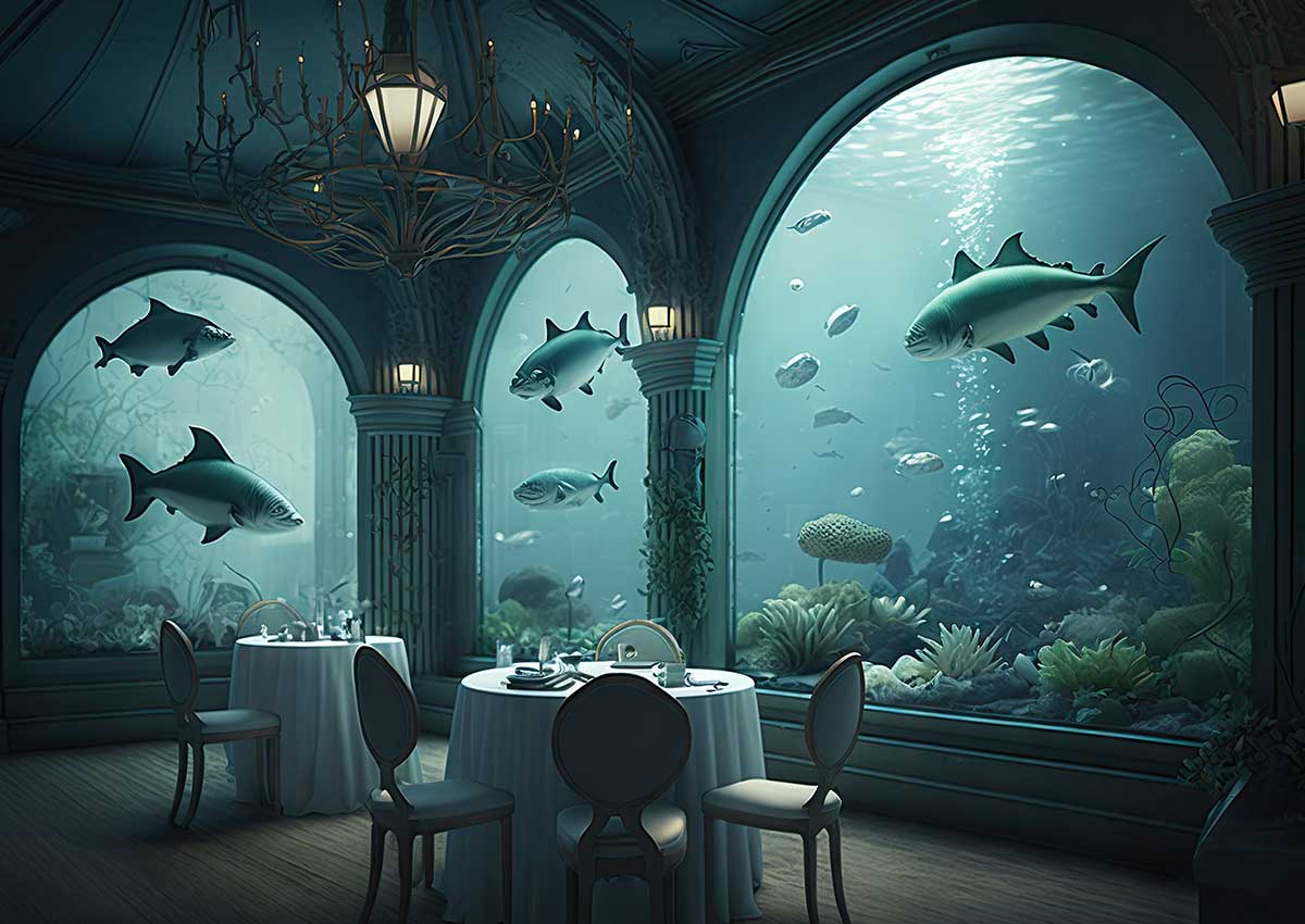 restaurant sous-marin aux Maldives